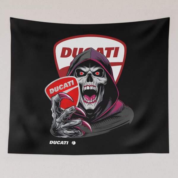 Item preview, Ducatis Reaper Red Eyes Gothic Skull Biker Graphic designed and sold by lilLilaBat.