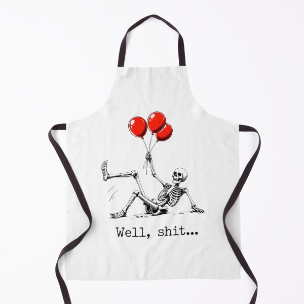 Item preview, well shit funny skeleton flying with red balloons designed and sold by SketchDrSketch.