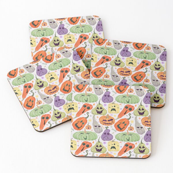 Item preview, Funny Colorful Pumpkin Faces Halloween Pattern designed and sold by Sagi Jane Art.