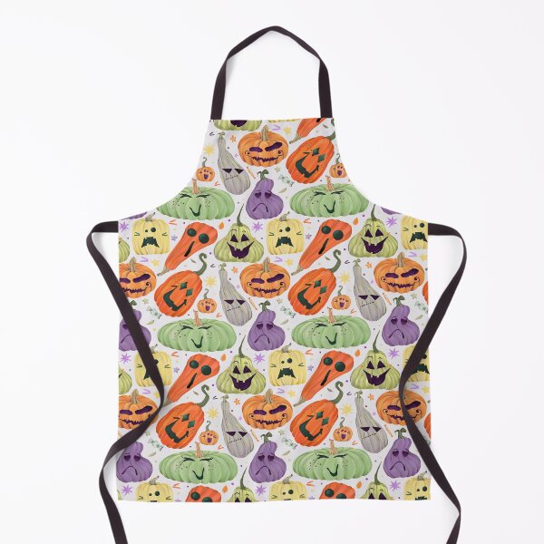 Item preview, Funny Colorful Pumpkin Faces Halloween Pattern designed and sold by Sagi Jane Art.