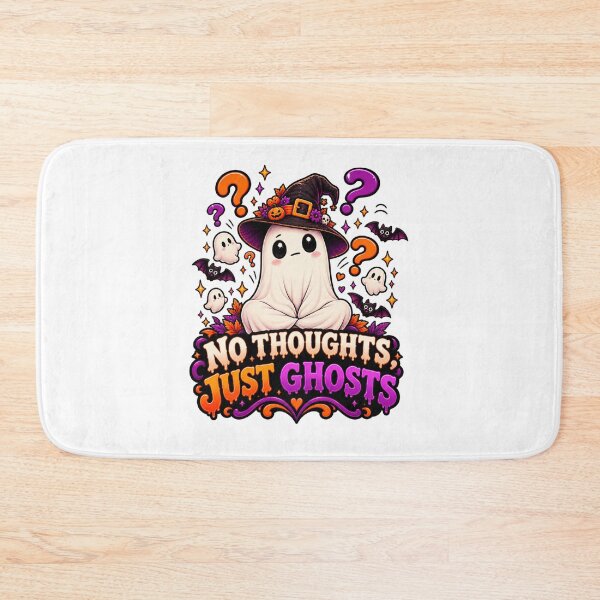 Item preview, No Thoughts Just Ghosts Halloween Design, Cute Ghost Witch, Funny Spooky Halloween designed and sold by Pixanova.