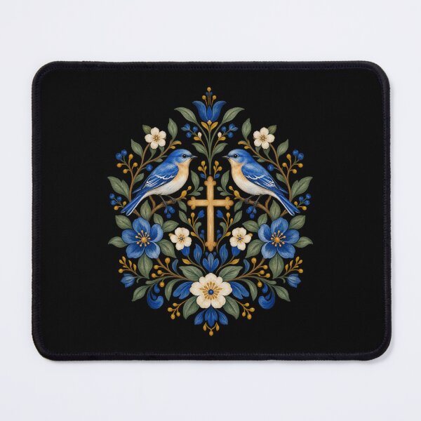 Item preview, Bluebirds Botanical Cross designed and sold by haitrieuic96.