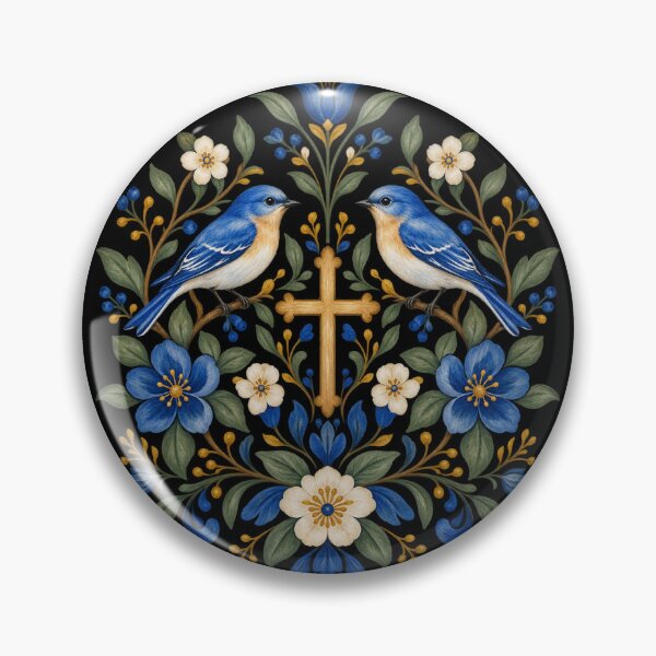 Item preview, Bluebirds Botanical Cross designed and sold by haitrieuic96.