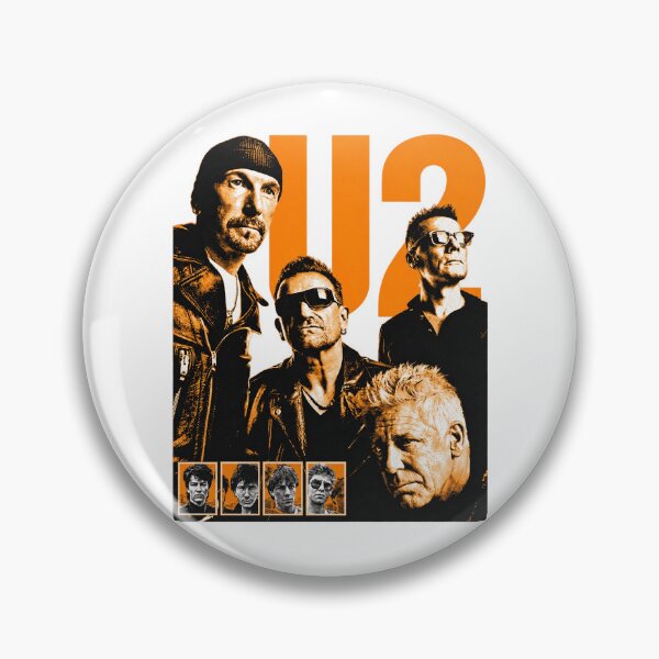 Item preview, U2 Band Orange Portrait Collage designed and sold by InOtterNew.