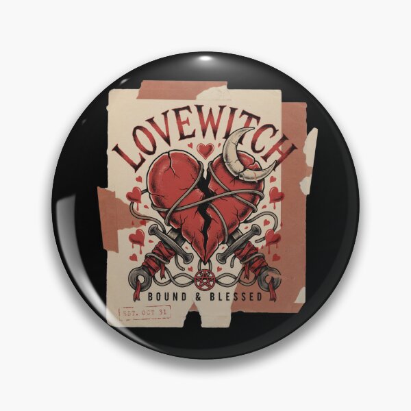 Item preview, Lovewitch Bound Heart Halloween Design Graphic Tee v10 designed and sold by DarylWelsh2024.