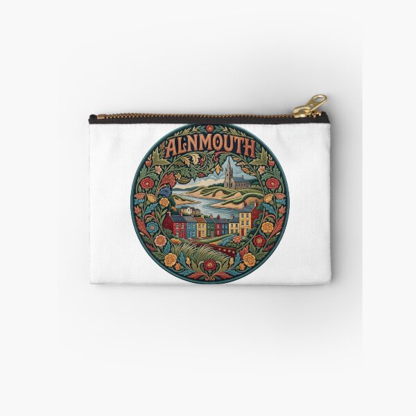Item preview, Alnmouth England Northumberland Seaside Village Embroidered Patch Sticker designed and sold by Imaginarium of Chaos falcon88 .