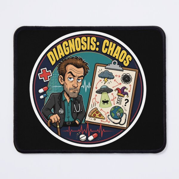Item preview, House MD Diagnosis Chaos Doctor Gregory House Sticker designed and sold by drdoodle92 Art.