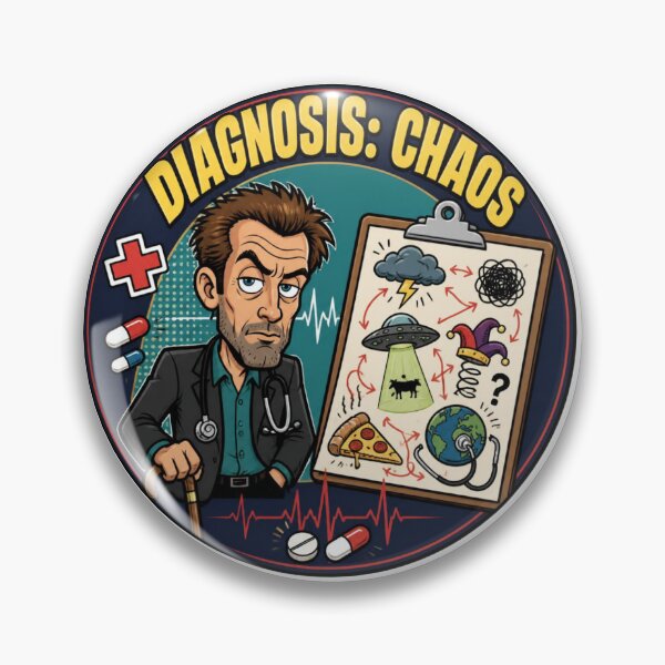 Item preview, House MD Diagnosis Chaos Doctor Gregory House Sticker designed and sold by drdoodle92 Art.