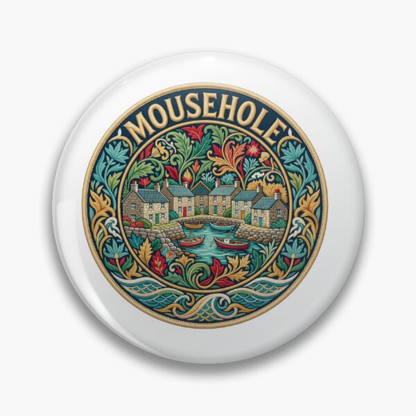 Artikelvorschau, Mousehole England Cornwall Hafendorf Gestickter Aufnäher entworfen und verkauft von Imaginarium of Chaos falcon88 .