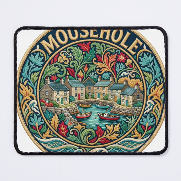 Item preview, Mousehole England Cornwall Harbor Village Embroidered Patch Sticker designed and sold by Imaginarium of Chaos falcon88 .