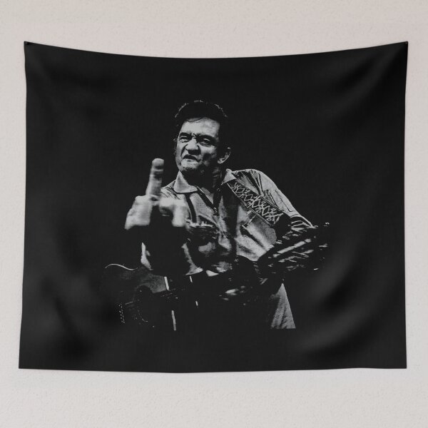 Item preview, JohnnyCash Country music singer middle finger meme designed and sold by lilLilaBat.
