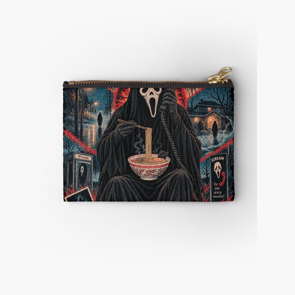 Item preview, White Ghost Mask Slasher Eating Ramen - Vintage 90s Phone Horror Collage designed and sold by BRTHRCNK01.
