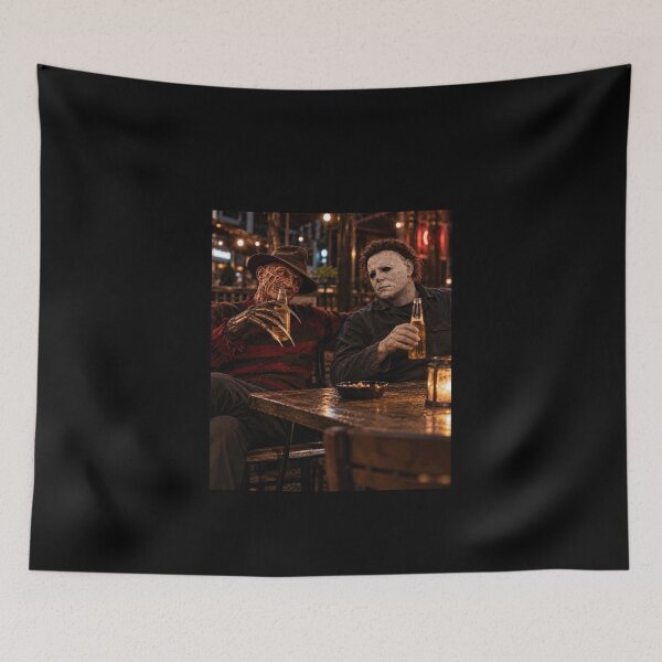 Item preview, Freddy Krueger Tshirts Freddy-Krueger And Michael Myers Beer Night Halloween Horror designed and sold by welshverniceABC.
