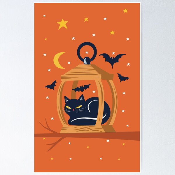 Item preview, Halloween Black Cat Lantern designed and sold by IvysCreativityHouse.