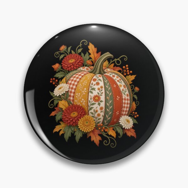Item preview, Floral Gingham Patchwork Pumpkin designed and sold by haitrieuic96.