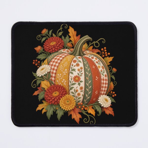 Item preview, Floral Gingham Patchwork Pumpkin designed and sold by haitrieuic96.