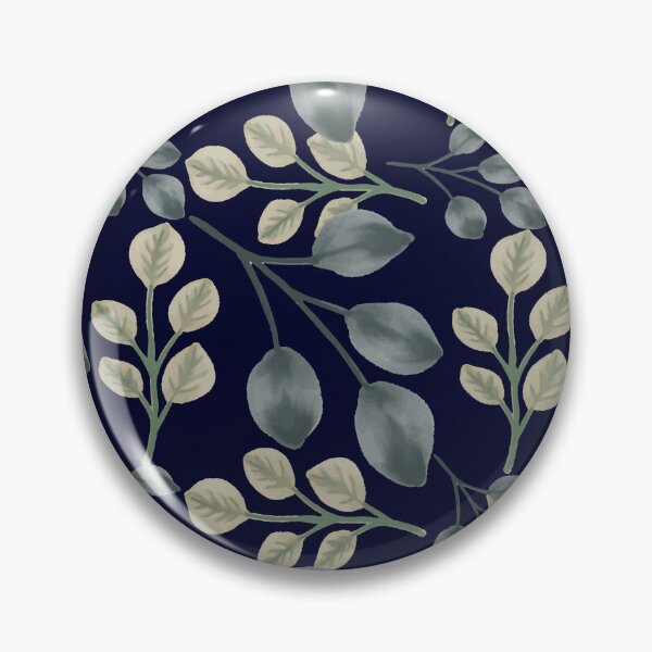 Item preview, Botanical Foliage Midnight Navy Blue Seamless Pattern Art designed and sold by ​Jyoti Digital Artist.