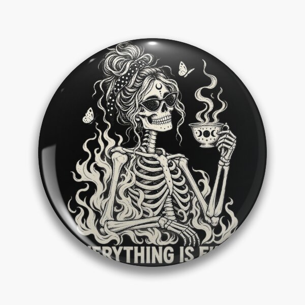 Item preview, Everything Is Fine Skeleton Coffee On Fire Funny Sarcastic Graphic designed and sold by CarlaKaise.