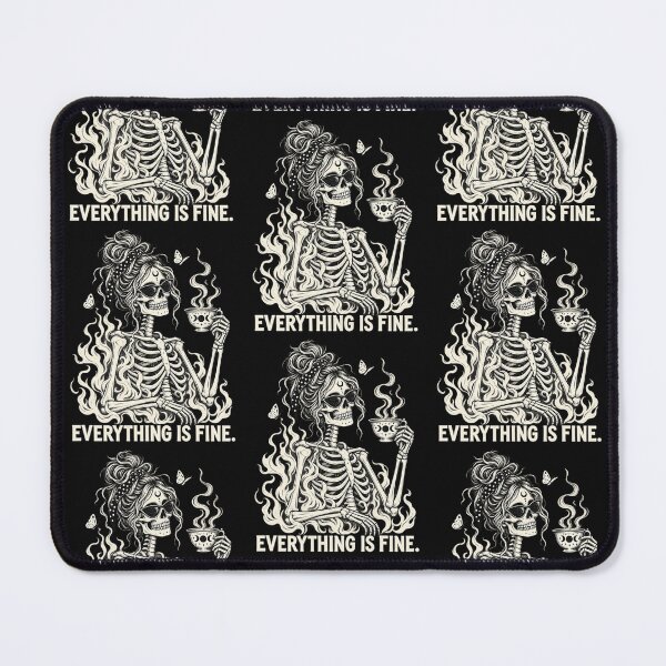 Item preview, Everything Is Fine Skeleton Coffee On Fire Funny Sarcastic Graphic designed and sold by CarlaKaise.