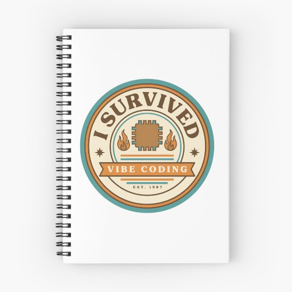 Item preview, I Survived Vibe Coding Retro Programmer Badge designed and sold by Bianca Oltean.