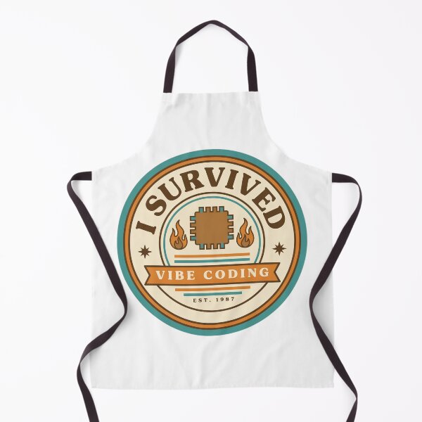 Item preview, I Survived Vibe Coding Retro Programmer Badge designed and sold by Bianca Oltean.