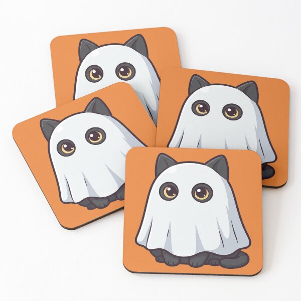 Item preview, Black Cat in a Ghost Costume designed and sold by Rariks.