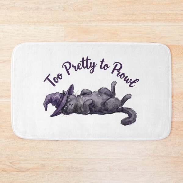 Item preview, Too Pretty to Prowl – Funny Witch Cat Halloween Watercolor designed and sold by AsolsArts.