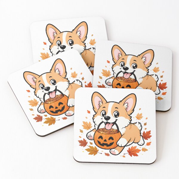 Item preview, Funny Running Corgi With Halloween Pumpkin Bucket Trick or Treat Sticker Art designed and sold by wildsilencee.