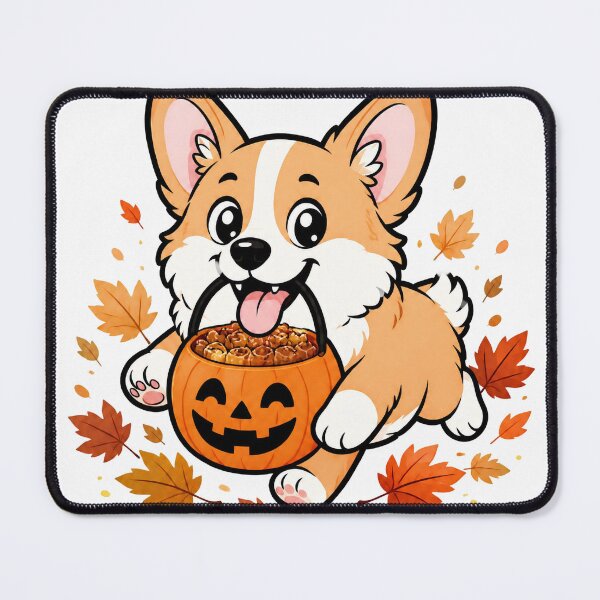 Item preview, Funny Running Corgi With Halloween Pumpkin Bucket Trick or Treat Sticker Art designed and sold by wildsilencee.