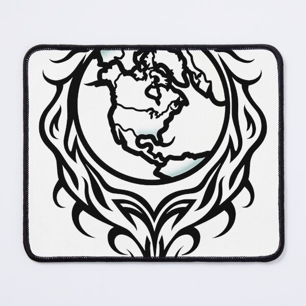 Item preview, Tribal Globe Tattoo Flash Design: Traveler's Emblem designed and sold by Qubivibe.