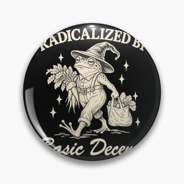 Item preview, Radicalized By Basic Decency Funny Cottagecore Frog Gardening Graphic designed and sold by CarlaKaise.