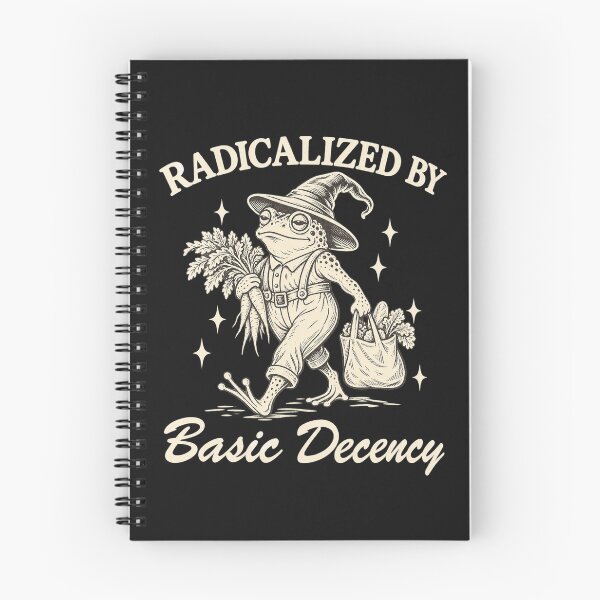 Item preview, Radicalized By Basic Decency Funny Cottagecore Frog Gardening Graphic designed and sold by CarlaKaise.