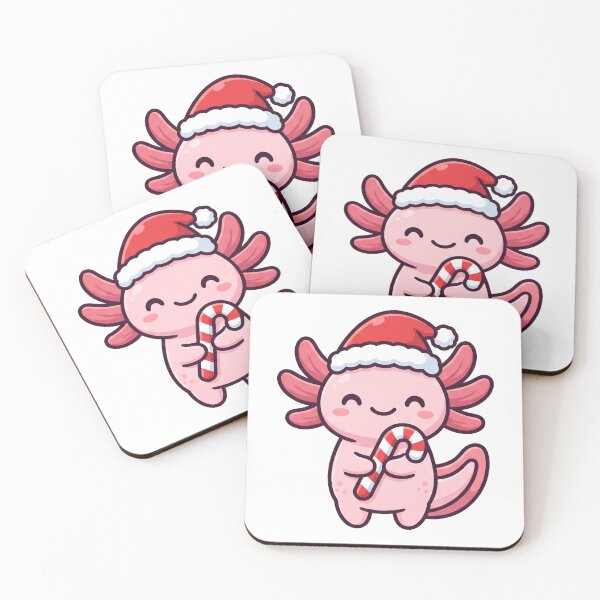 Item preview, Cute Axolotl in Santa Hat with Candy Cane designed and sold by Rariks.