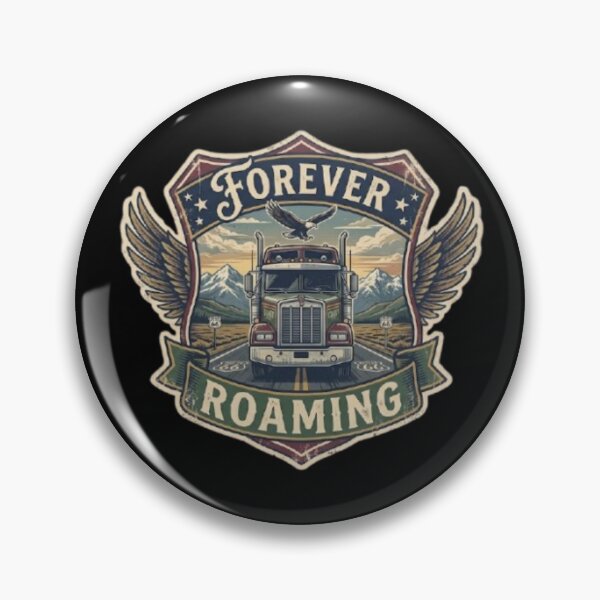 Item preview, Forever Roaming Route 66 Vintage Semi Truck Eagle Shield designed and sold by PoleksGraphics.