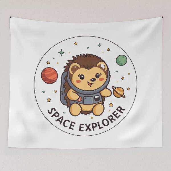 Item preview, Hedgehog Space Astronaut Exploration Art designed and sold by Arc2020.