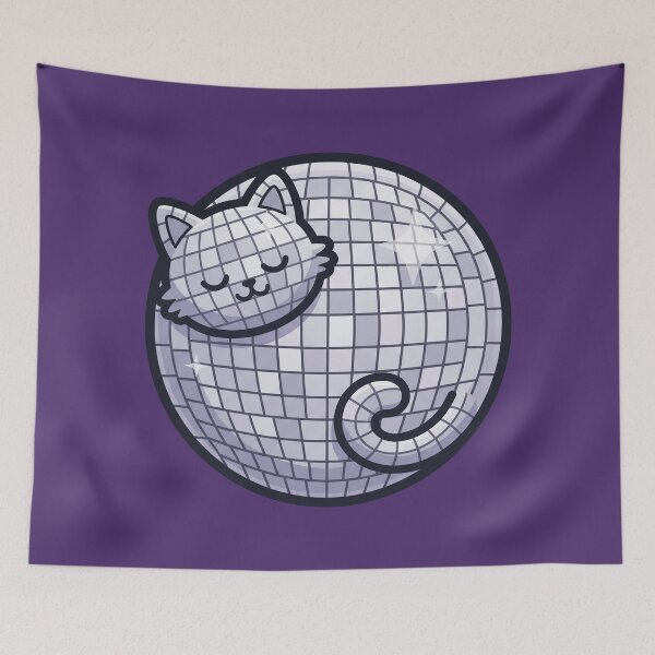 Item preview, Disco Ball Cat Curled Up designed and sold by Rariks.