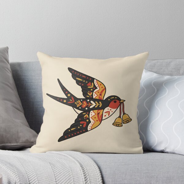 Item preview, Folk Art Swallow with Golden Bells designed and sold by Rariks.