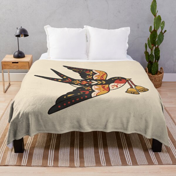 Item preview, Folk Art Swallow with Golden Bells designed and sold by Rariks.