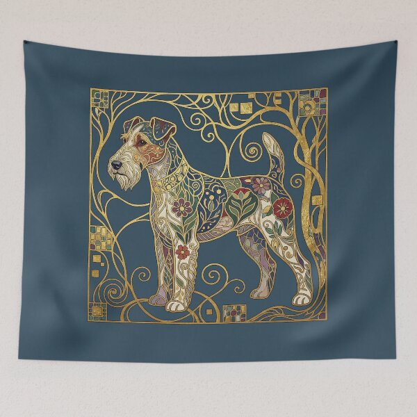 Item preview, Geometric Predation: Vienna Secession Wire Fox Terrier Print designed and sold by FreiherrPK.