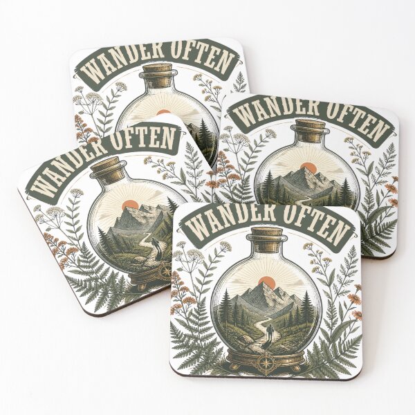 Item preview, Wander Often Mountain Adventure Vintage Art designed and sold by GenZStickerHub1.