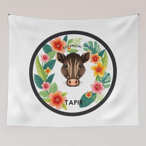 Item preview, Floral Tapir Botanical Illustration designed and sold by Arc2020.