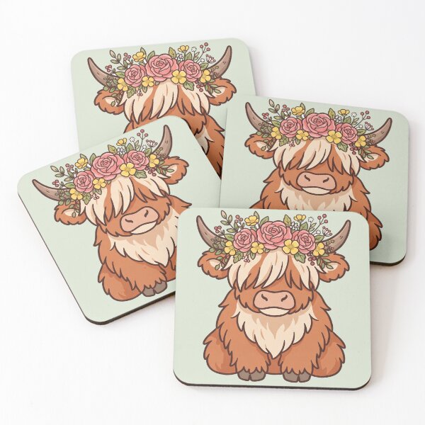 Item preview, Highland Cow with Flower Crown designed and sold by Rariks.