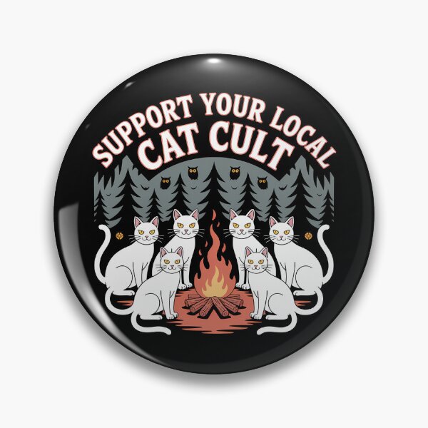 Item preview, Support Your Local Cat Cult – Witchy Cats Campfire Design designed and sold by LoFizzy.