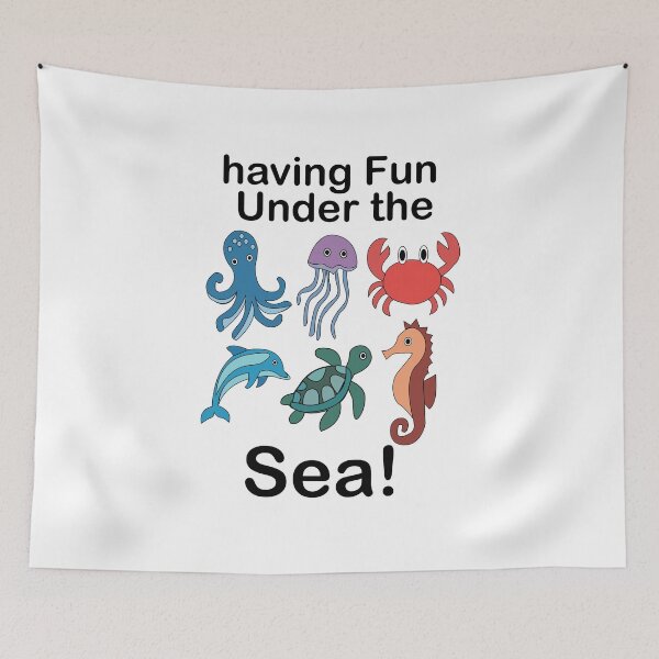 Item preview, Sea Creatures Having Fun Under The Sea designed and sold by Nisha Prabhu.