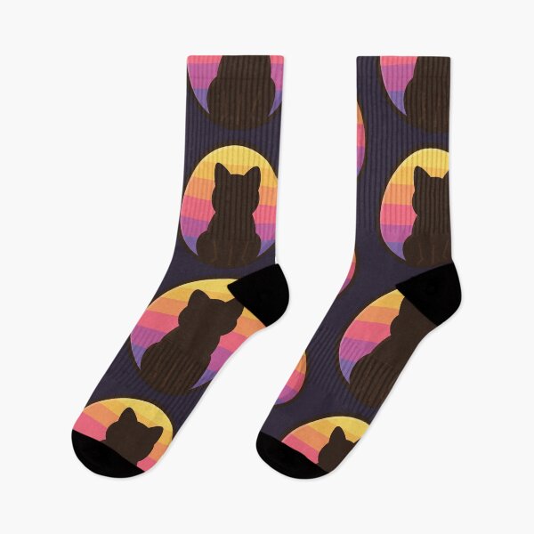 Item preview, Retro Sunset Black Cat Silhouette designed and sold by Rariks.