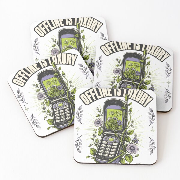Item preview, Offline Is Luxury Retro Phone Botanical Art designed and sold by GenZStickerHub1.