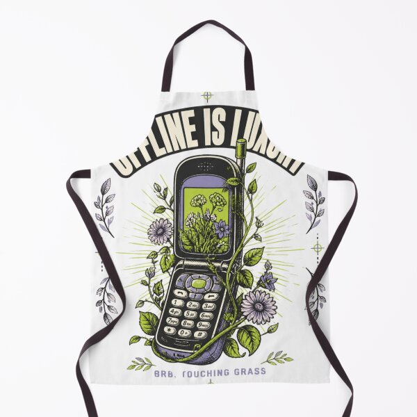 Item preview, Offline Is Luxury Retro Phone Botanical Art designed and sold by GenZStickerHub1.