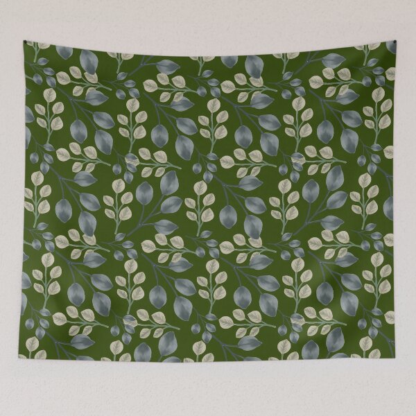 Item preview, Wild Botanical Foliage Forest Green Seamless Pattern Art designed and sold by ​Jyoti Digital Artist.