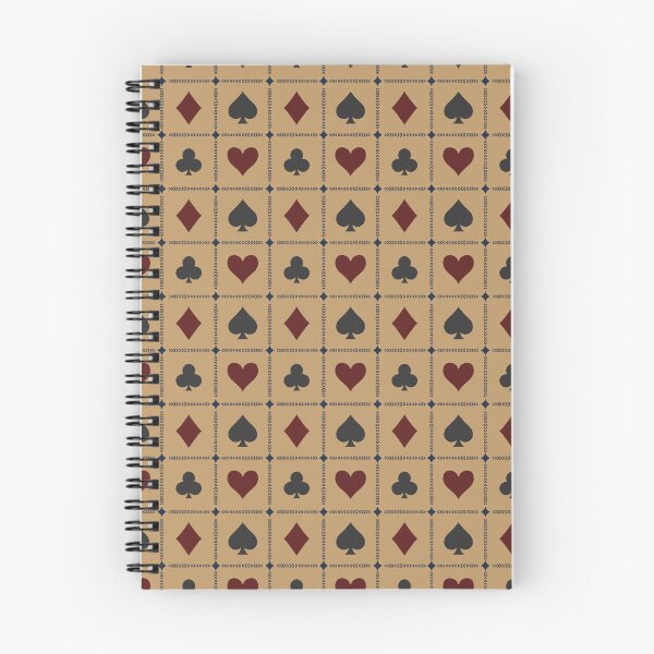 Item preview, Playing Card Suits // vintage style //Camel Tan Navy Burgundy // medium  designed and sold by DColourMuse.