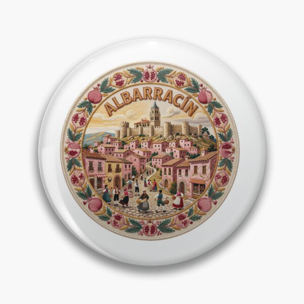 Item preview, Albarracin Spain Aragon Medieval Hill Town Embroidered Patch Sticker designed and sold by Imaginarium of Chaos falcon88 .